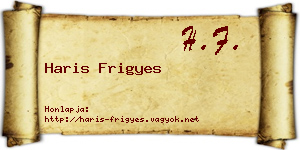 Haris Frigyes névjegykártya